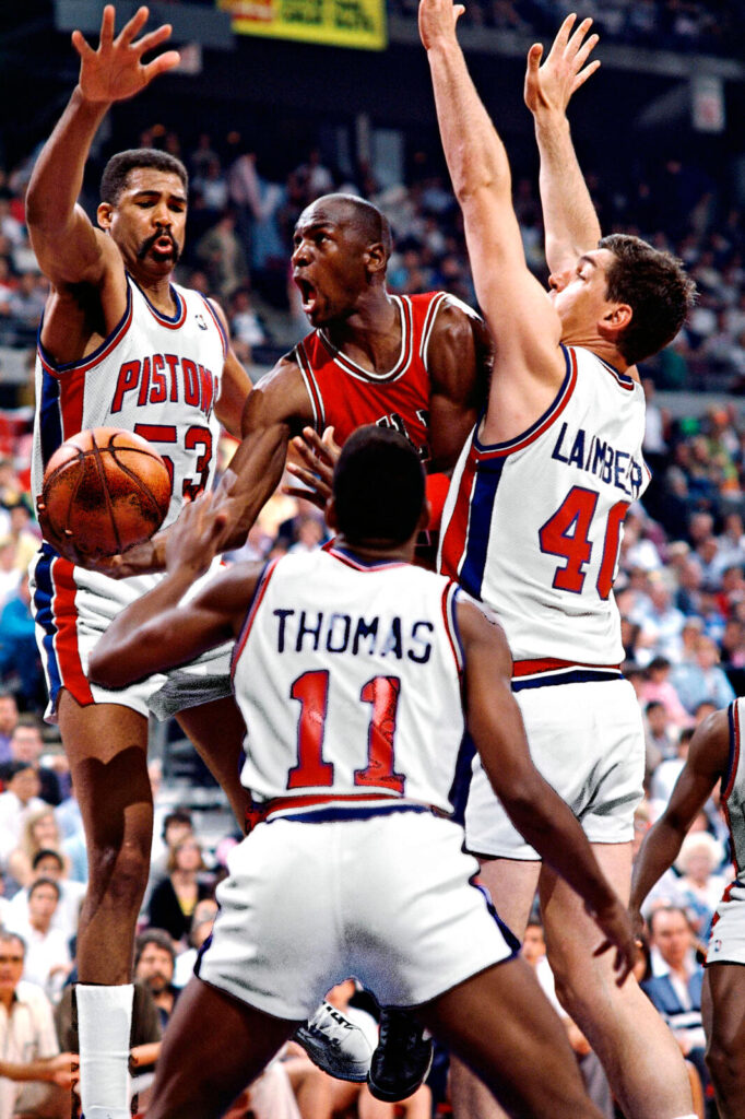 Michael Jordan in 1989 took on the Detroit Pistons, a team that served as an early foil on his way to the top.