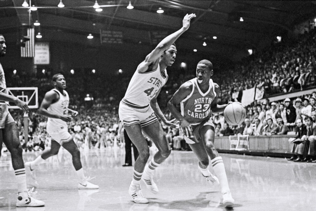 Michael Jordan in his freshman year at North Carolina, January 1982.